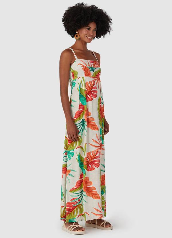 Malwee - Vestido Longo Feminino Bege