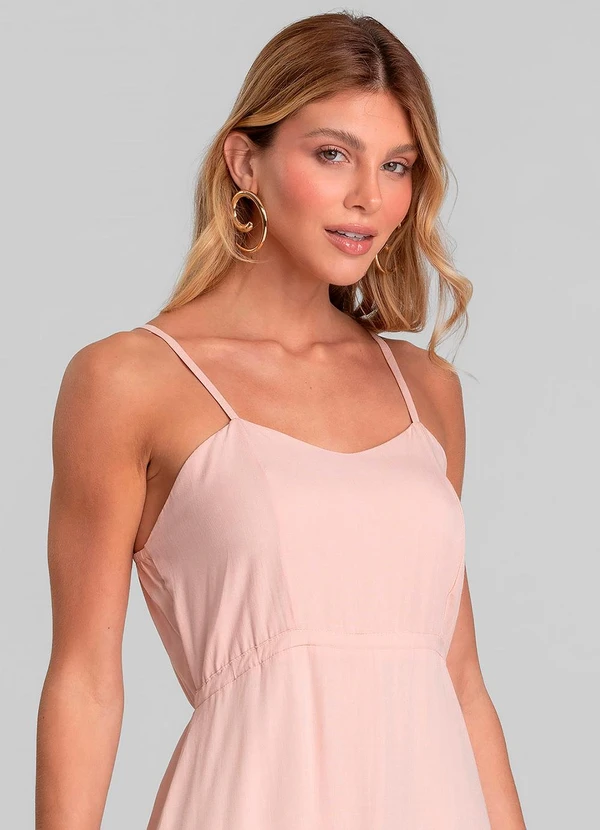 Dianna - Vestido Longo Feminino de Alça em Viscose Salmão 3