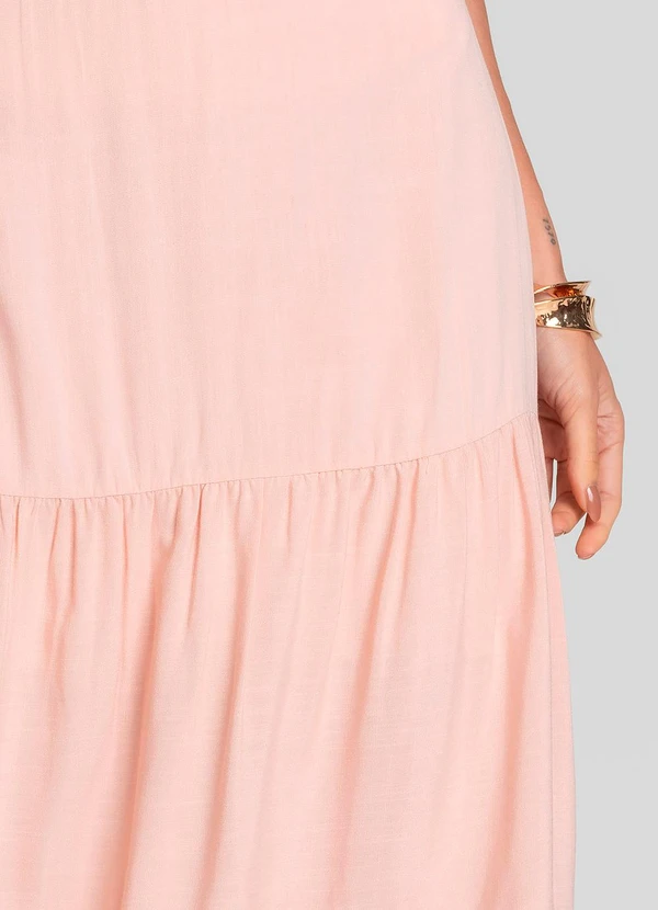 Dianna - Vestido Longo Feminino de Alça em Viscose Salmão 4