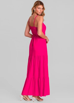 Dianna - Vestido Longo Feminino de Alça em Viscose Rosa - DIANNA