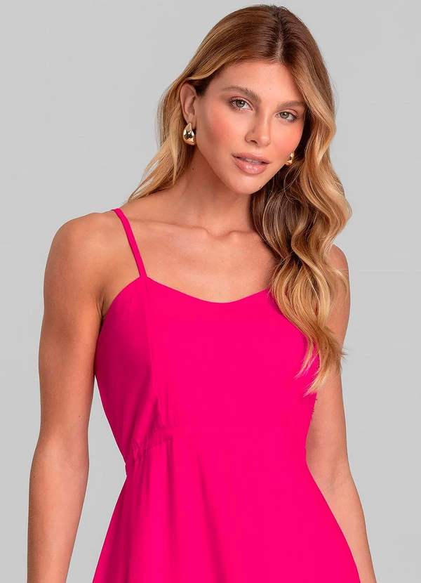 Dianna - Vestido Longo Feminino de Alça em Viscose Rosa 3