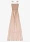 Select - Vestido Longo Feminino de Lastex Duna Liso Bege - variação: Bege