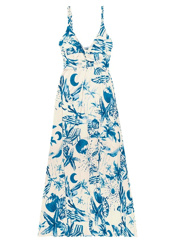 Endless - Vestido Longo Feminino em Meia Malha Azul 3