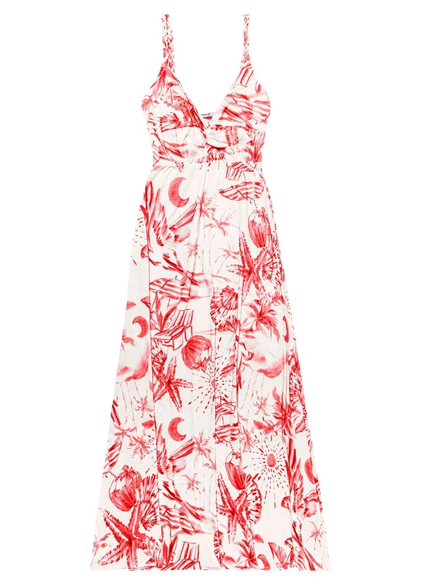 Endless - Vestido Longo Feminino em Meia Malha Laranja