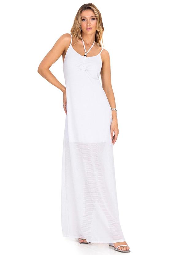 Endless - Vestido Longo Feminino em Screen Shine Branco 1