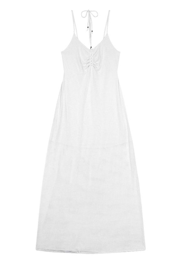 Endless - Vestido Longo Feminino em Screen Shine Branco 4