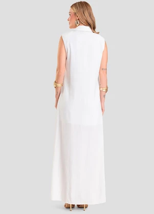 Dianna - Vestido Longo Feminino em Tecido Linho Bege - DIANNA