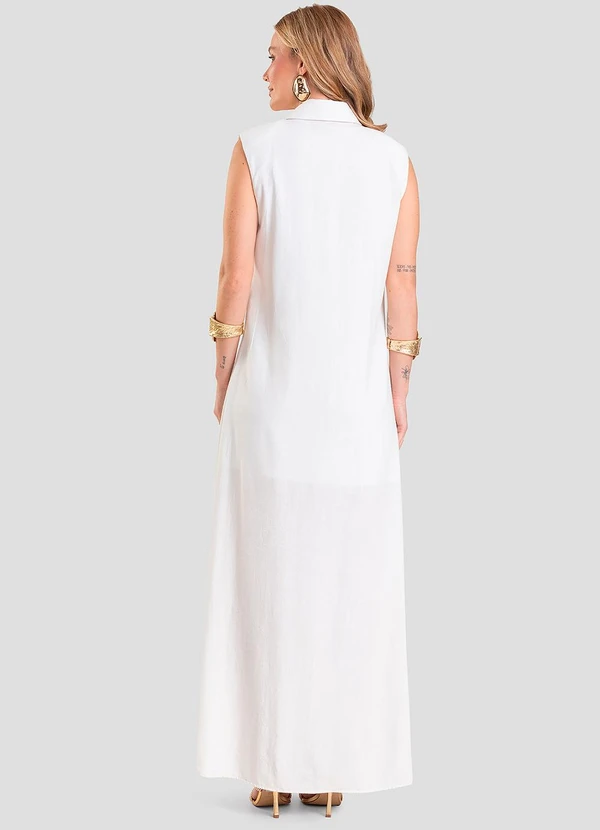 Dianna - Vestido Longo Feminino em Tecido Linho Bege 2