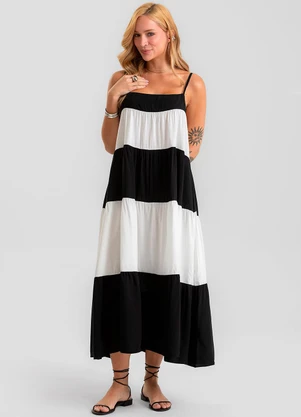 Dianna - Vestido Longo Feminino em Viscose Khyara Preto - DIANNA
