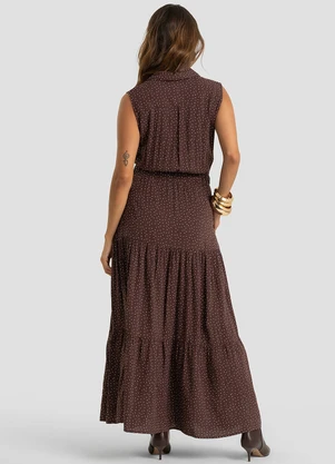 Dianna - Vestido Longo Feminino em Viscose Marrom - DIANNA