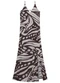 Marialícia - Vestido Longo Feminino Estampado Marrom - variação: Marrom
