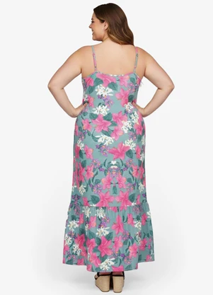 Select - Vestido Longo Feminino Estampado Verde - SELECT