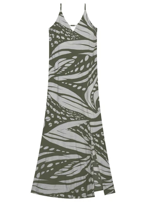Marialícia - Vestido Longo Feminino Estampado Verde - MARIALÍCIA