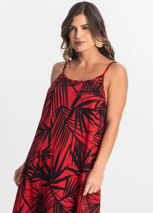 Select - Vestido Longo Feminino Estampado Vermelho - SELECT