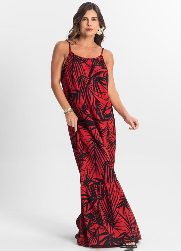 Select - Vestido Longo Feminino Estampado Vermelho 3