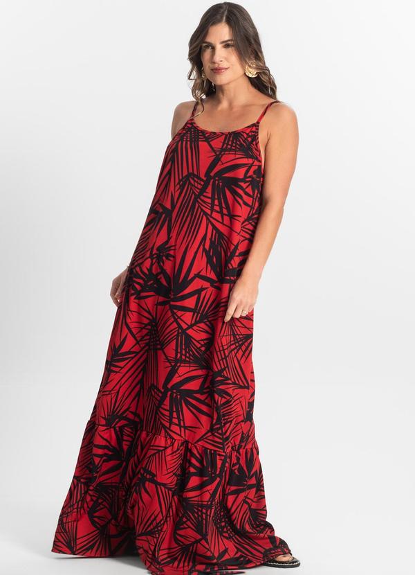Select - Vestido Longo Feminino Estampado Vermelho 4