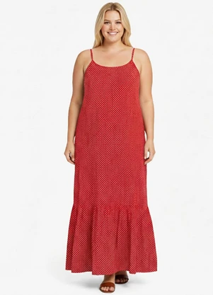 Select - Vestido Longo Feminino Estampado Vermelho - SELECT