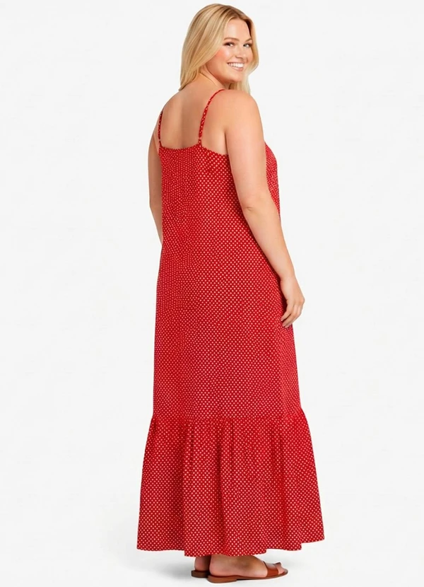 Select - Vestido Longo Feminino Estampado Vermelho 2