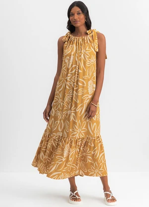 Essendi - Vestido Longo Feminino Floral Amarelo - ESSENDI