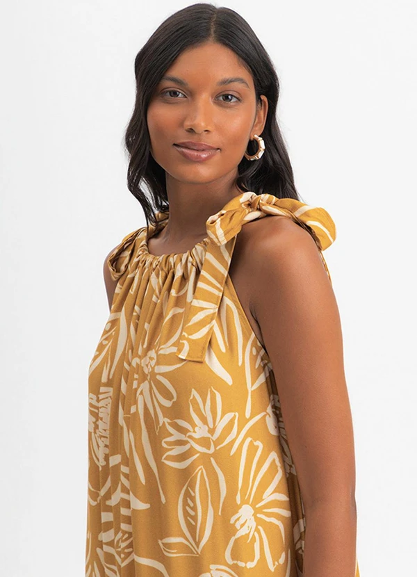 Essendi - Vestido Longo Feminino Floral Amarelo 3