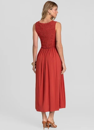 Dianna - Vestido Longo Feminino Lastex Laranja - DIANNA