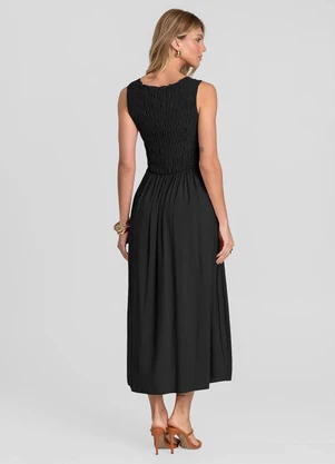 Dianna - Vestido Longo Feminino Lastex Preto - DIANNA