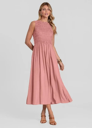 Dianna - Vestido Longo Feminino Lastex Rosa - DIANNA