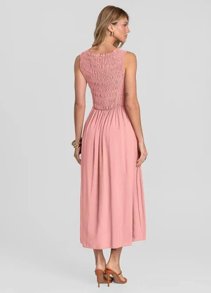 Dianna - Vestido Longo Feminino Lastex Rosa - DIANNA