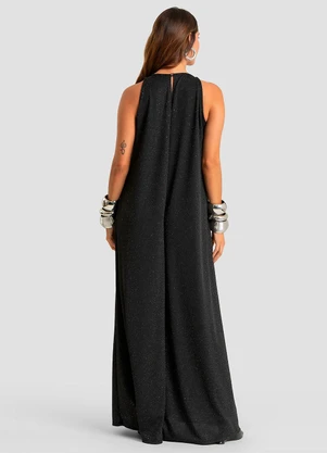 Dianna - Vestido Longo Feminino Malha Star Shine Preto - DIANNA