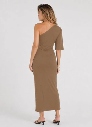 Dianna - Vestido Longo Feminino Molicotton Viscose Marrom - DIANNA