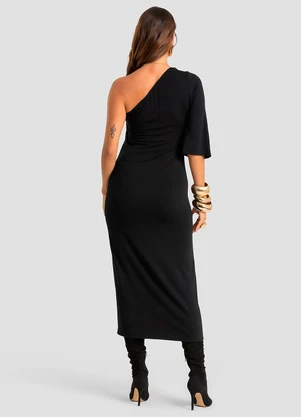 Dianna - Vestido Longo Feminino Molicotton Viscose Preto - DIANNA