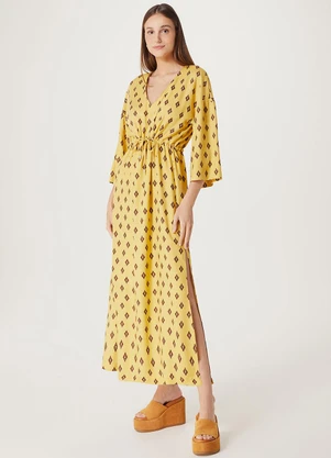 Hering - Vestido Longo Feminino Mostarda - HERING