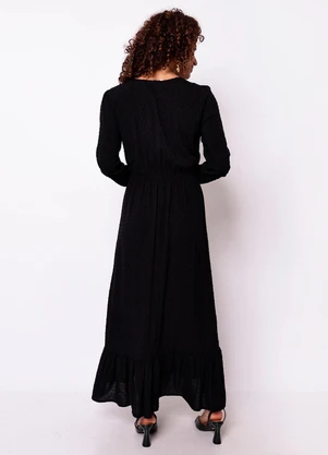 Torra - Vestido Longo Feminino Poá Preto - TORRA