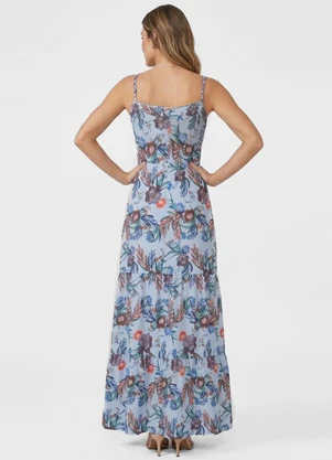 Select - Vestido Longo Feminino Transpassado Azul - SELECT