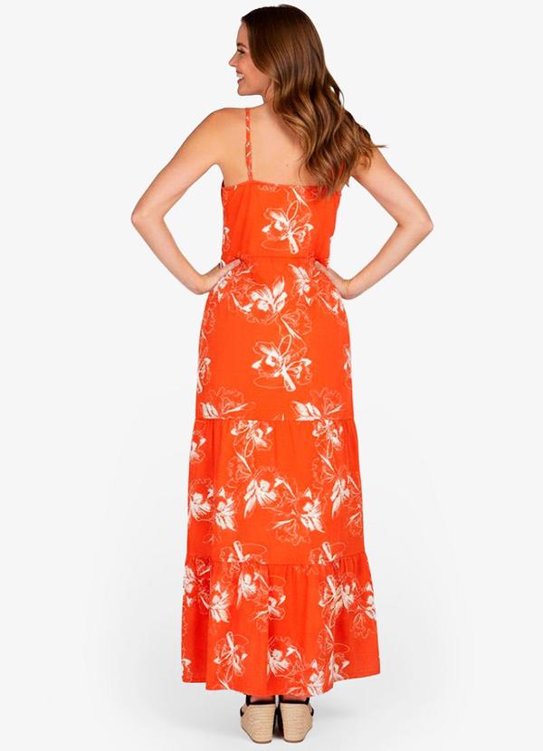 Select - Vestido Longo Feminino Transpassado Laranja 2