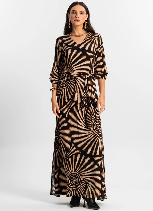 Endless - Vestido Longo Feminino Viscose Preto