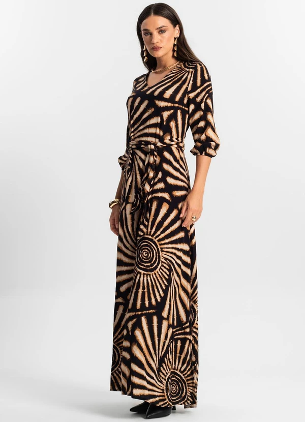 Endless - Vestido Longo Feminino Viscose Preto 3