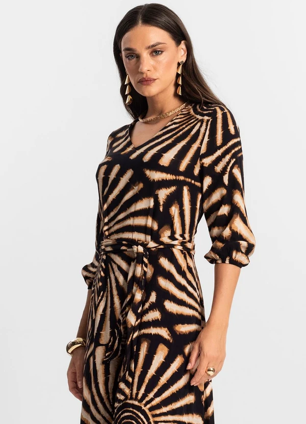 Endless - Vestido Longo Feminino Viscose Preto 4