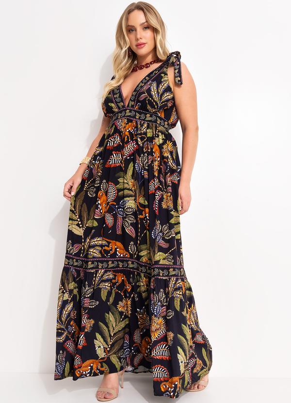 Farm - Vestido Longo Festa de Caju Preto 12