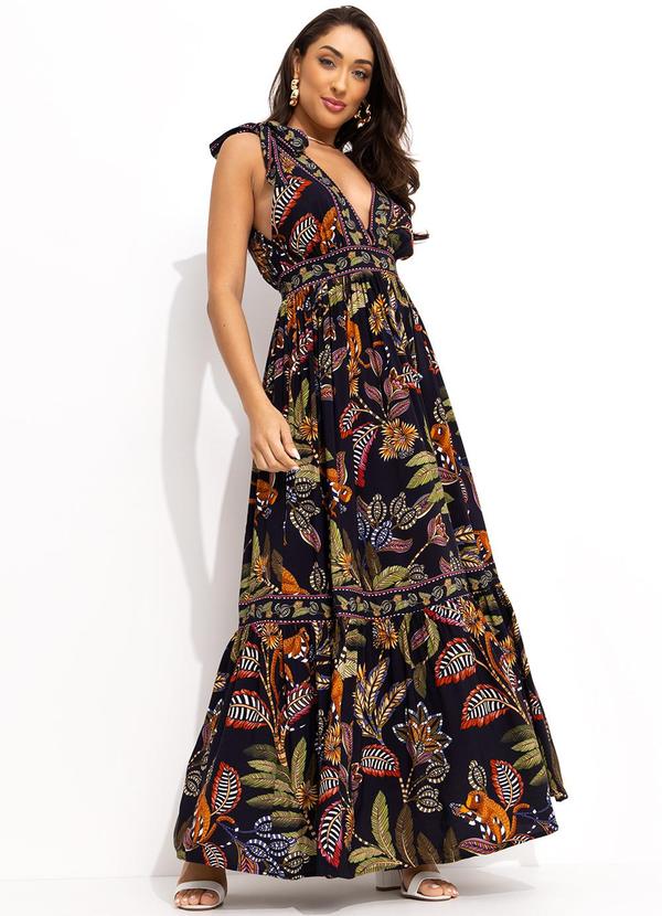 Farm - Vestido Longo Festa de Caju Preto 3