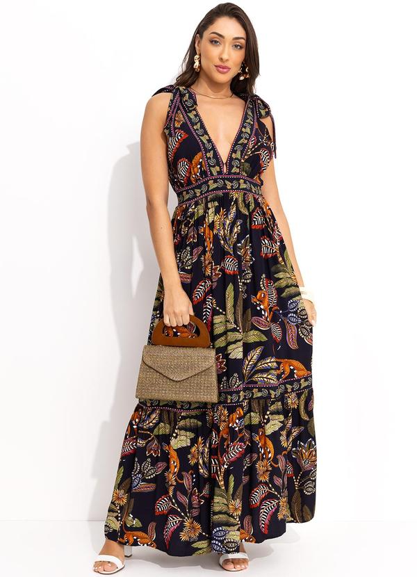 Farm - Vestido Longo Festa de Caju Preto 4