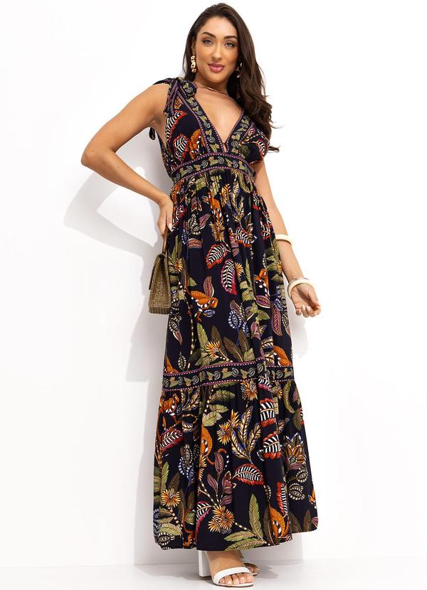 Farm - Vestido Longo Festa de Caju Preto 6