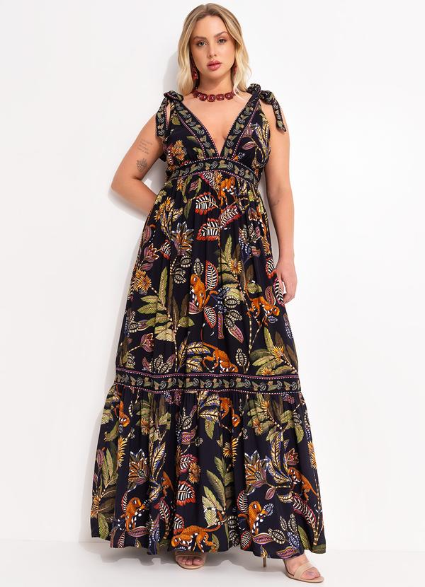 Farm - Vestido Longo Festa de Caju Preto 9