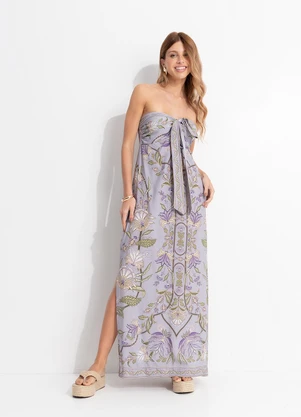 Farm - Vestido Longo Flor do Deserto Roxo - FARM