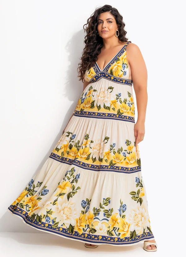 Farm - Vestido Longo Flor do Rio Bege 7