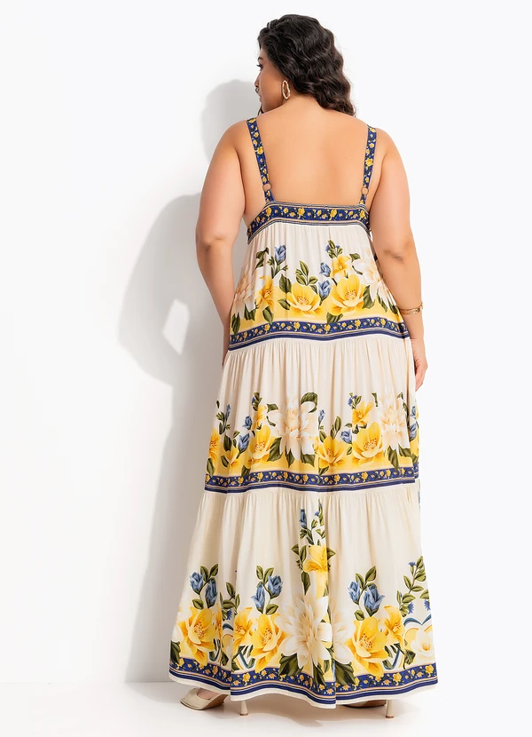 Farm - Vestido Longo Flor do Rio Bege 8