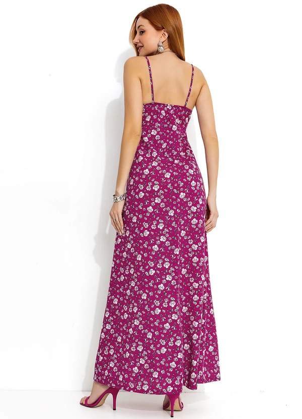 Moda Pop - Vestido Longo Floral com Alças 2