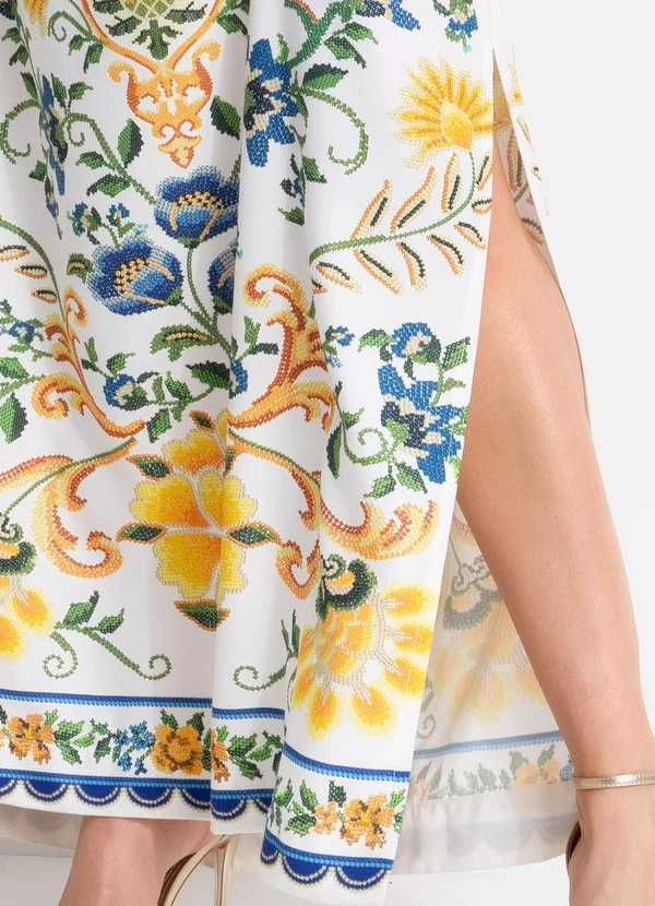 Farm - Vestido Longo Floral Emilia Off White 10