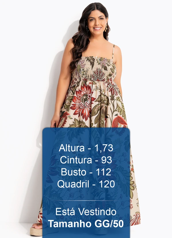 Farm - Vestido Longo Floral Ligia Bege 12