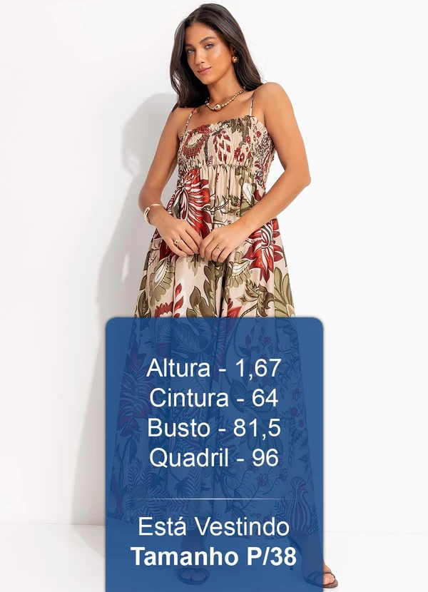 Farm - Vestido Longo Floral Ligia Bege 6